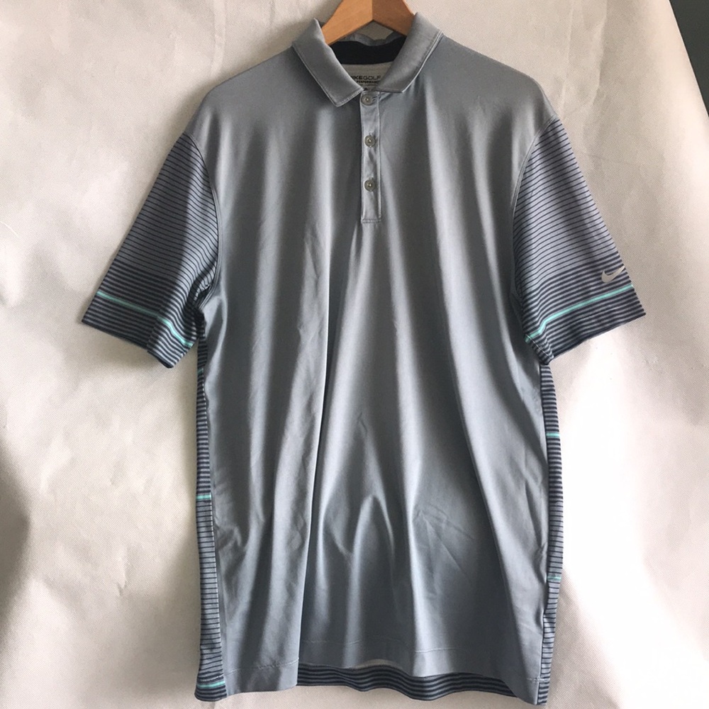 Nike Golf Men's Size M Polo Shirt Dri-Fit Tour Performance Activewear Top Gray